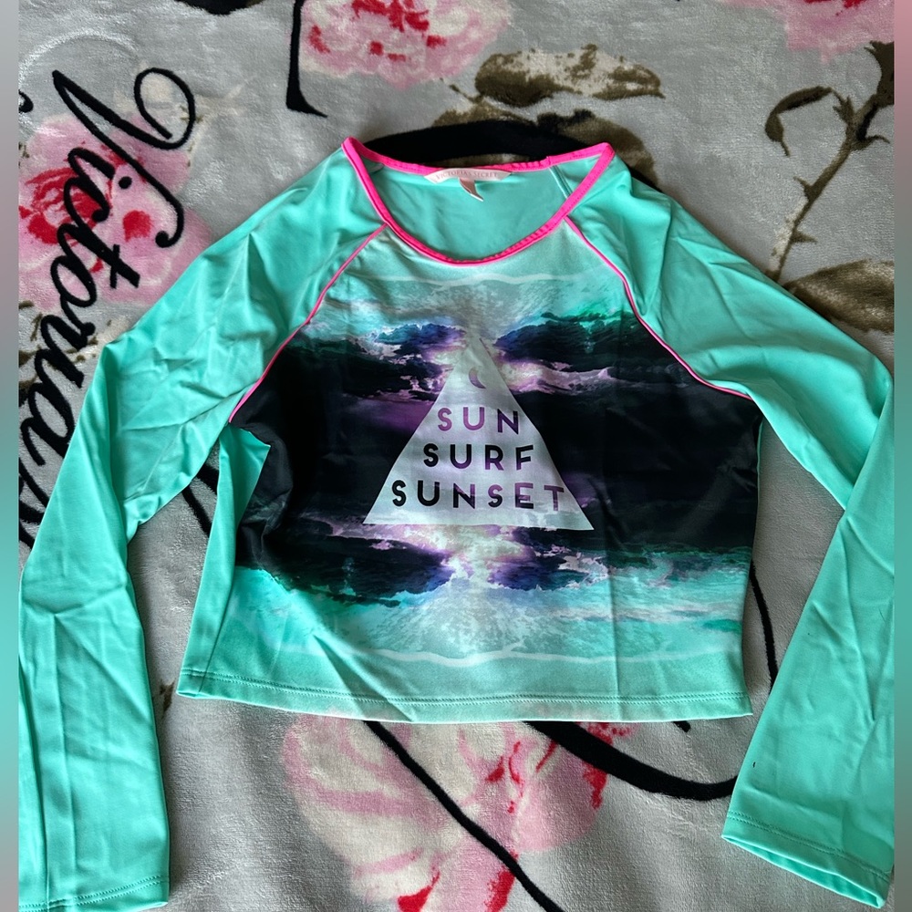 Victoria's Secret long sleeve crop swimtop